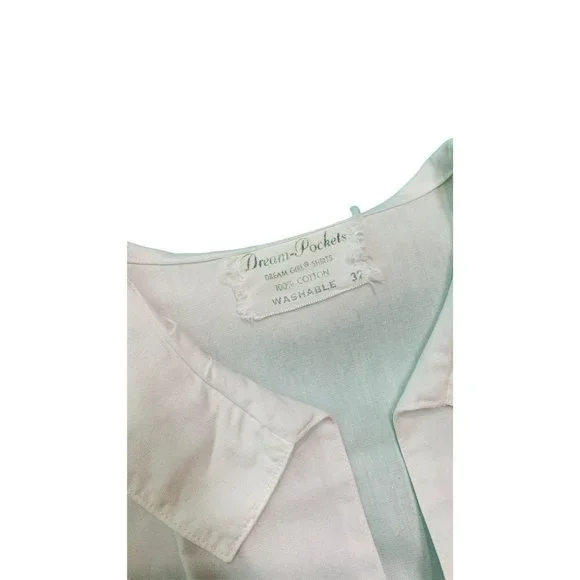 Vintage 60s Novelty Blouse Womens Small Printed Dream Pockets Girl Shirts - Picture 7 of 10